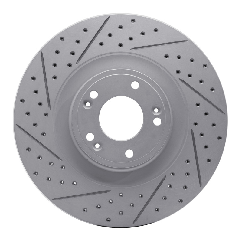 Genesis G80 Brake Rotor (1) - Front Left - DFC - Drilled & Slotted Geoperformance - `11-`17
