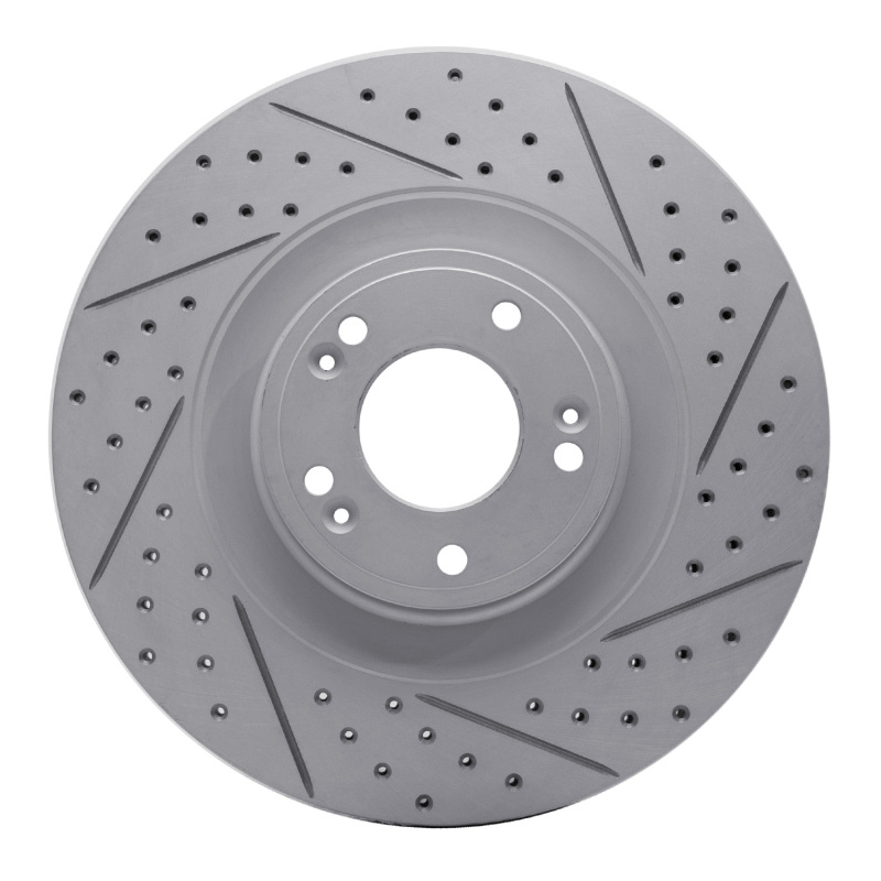 Genesis G80 Brake Rotor (1) - Front Right - DFC - Drilled & Slotted Geoperformance - `11-`17