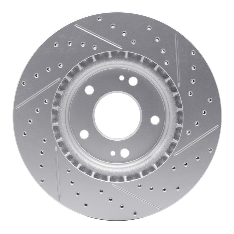 Hyundai Kona EV Brake Rotor (1) - Front Left - DFC - Geoperformance Drilled & Slotted - `15-`26