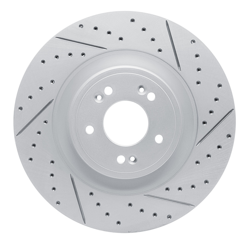 Genesis G80 Brake Rotor (1) - Front Right - DFC - Drilled & Slotted Geoperformance - `18-`20