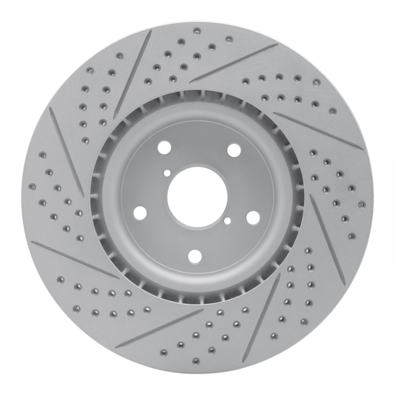 Subaru WRX Brake Rotor (1) - Front Right - DFC - Drilled & Slotted Geoperformance - `05-`20