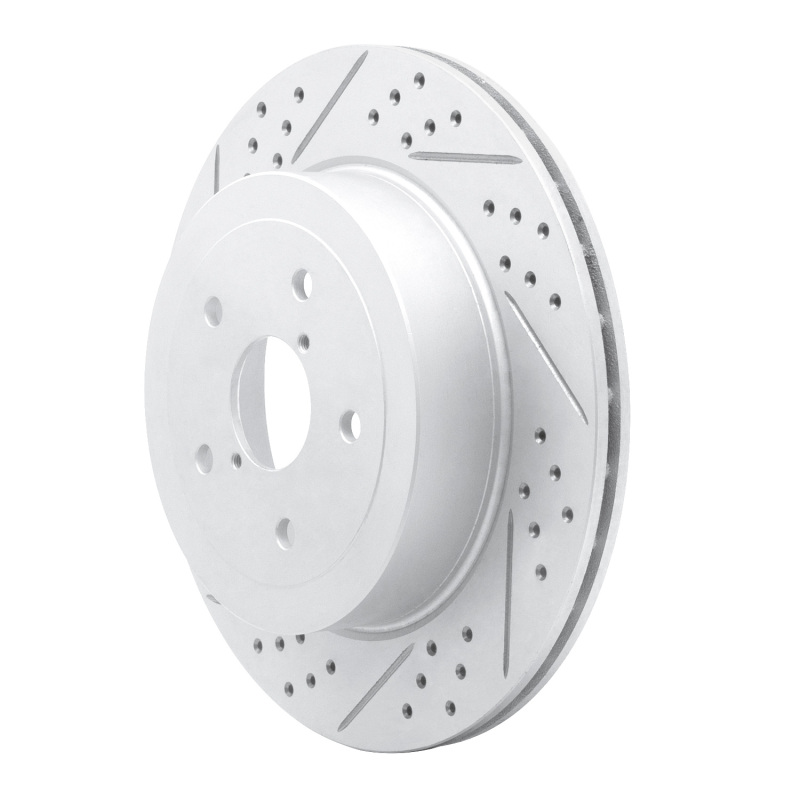 Subaru Impreza Brake Rotor (1) - Rear Left - DFC - Drilled & Slotted Geoperformance - `05-`07