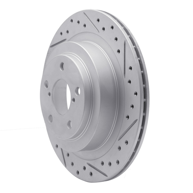 Subaru Impreza Brake Rotor (1) - Rear Right - DFC - Drilled & Slotted Geoperformance - `05-`09