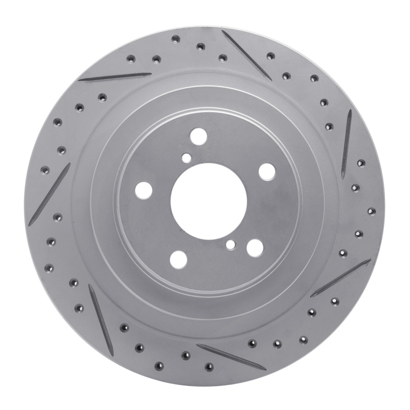 Subaru Impreza Brake Rotor (1) - Rear Right - DFC - Drilled & Slotted Geoperformance - `05-`09
