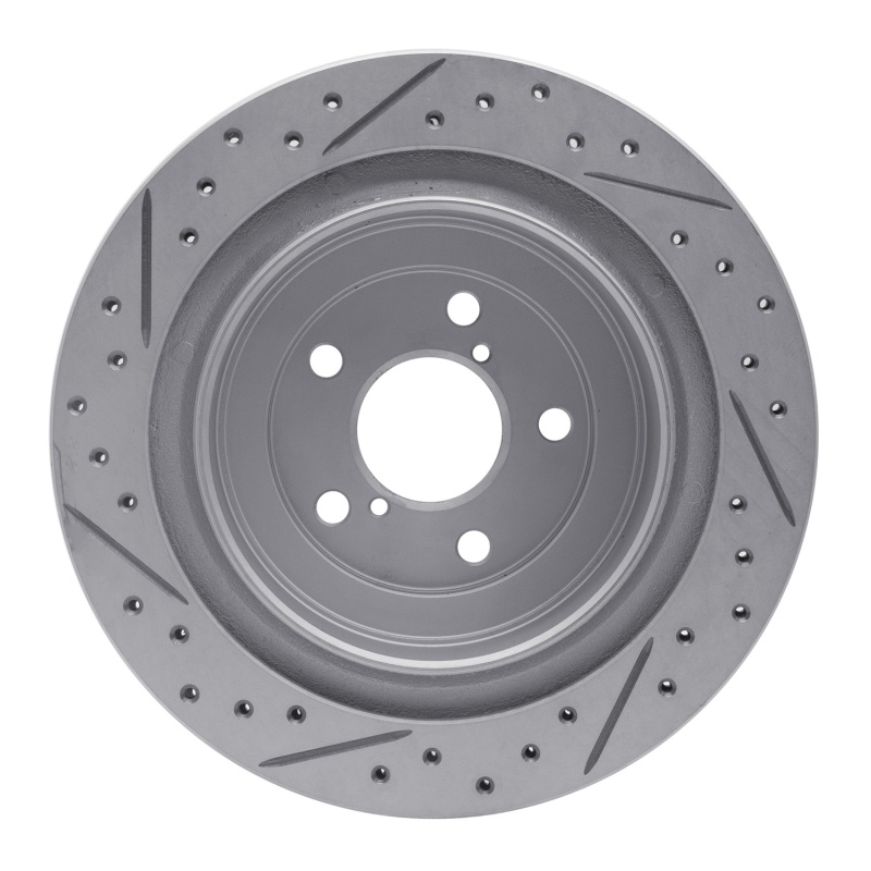 Subaru Impreza Brake Rotor (1) - Rear Right - DFC - Drilled & Slotted Geoperformance - `05-`09