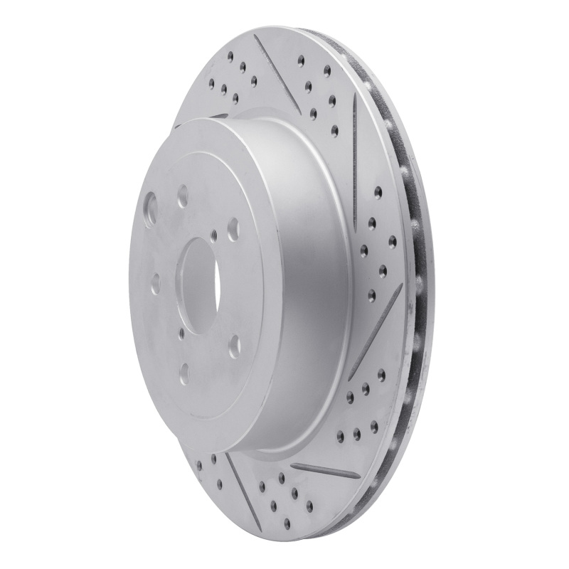 Subaru WRX Sti Brake Rotor (1) - Rear Right - DFC - Geoperformance Drilled & Slotted - `08-`20