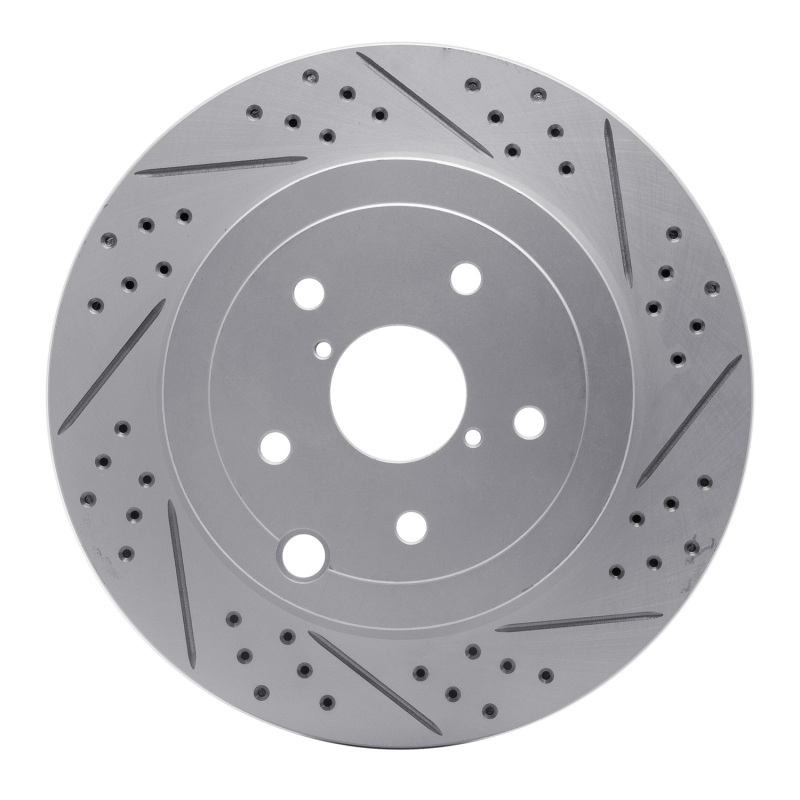 Subaru WRX Sti Brake Rotor (1) - Rear Right - DFC - Geoperformance Drilled & Slotted - `08-`20