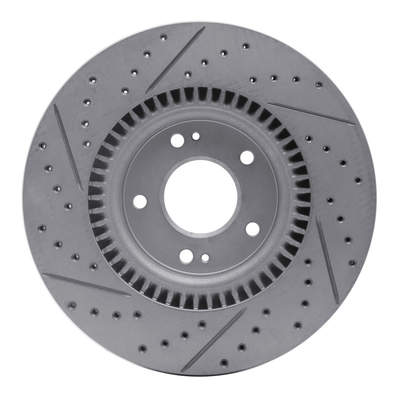 Kia Cadenza Brake Rotor (1) - Front Right - DFC - Drilled & Slotted Geoperformance - `17-`20