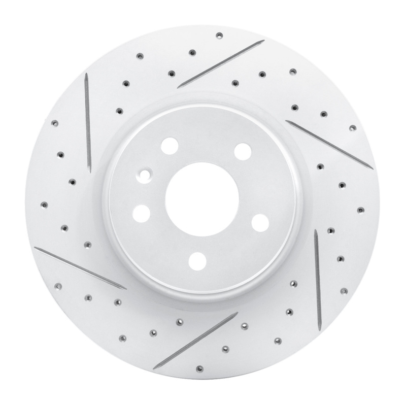 Tesla Model X Brake Rotor (1) - Front Left - DFC - Geoperformance Drilled & Slotted - `12-`21