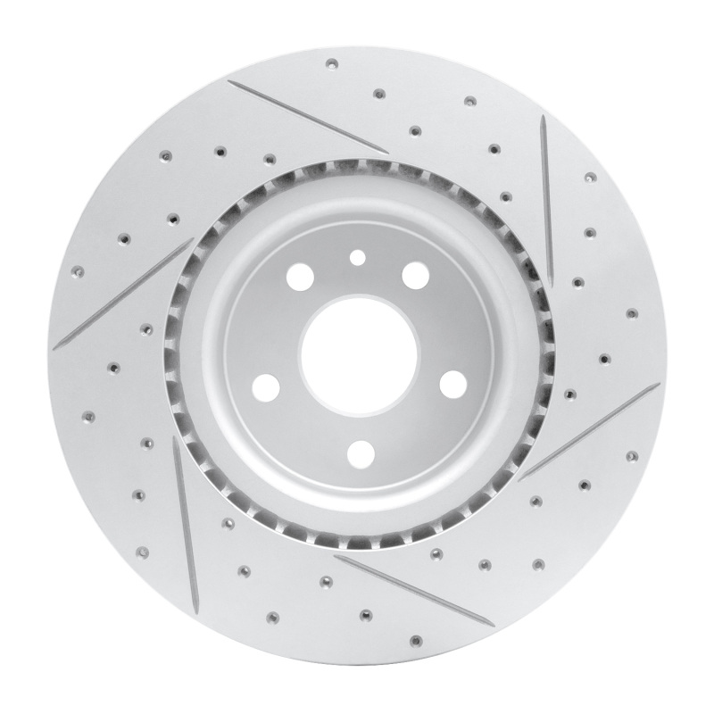 Tesla Model X Brake Rotor (1) - Front Left - DFC - Geoperformance Drilled & Slotted - `12-`21