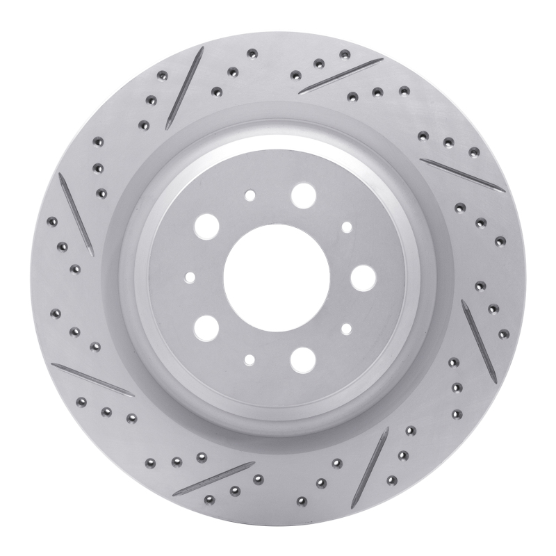 Tesla Model Y Brake Rotor (1) - Rear Left - DFC - Drilled & Slotted Geoperformance - `17-`25