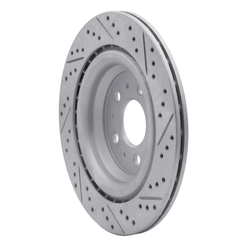 Tesla Model Y Brake Rotor (1) - Rear Left - DFC - Drilled & Slotted Geoperformance - `17-`25