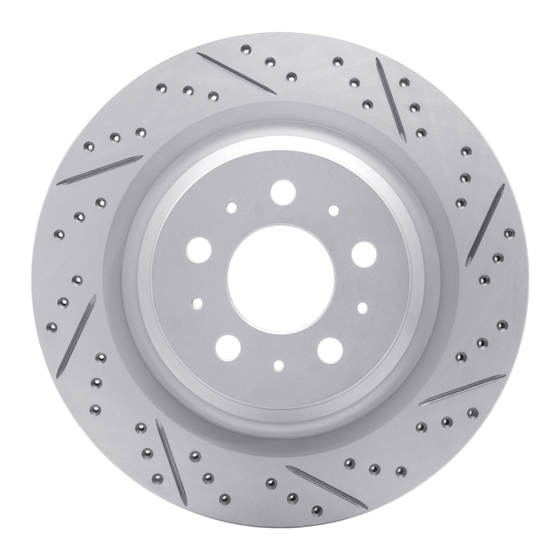 Tesla Model Y Brake Rotor (1) - Rear Right - DFC - Drilled & Slotted Geoperformance - `17-`25