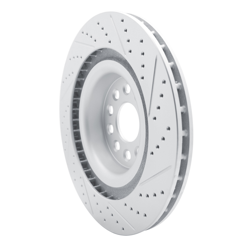 Tesla Model X Brake Rotor (1) - Rear Left - DFC - Drilled & Slotted Geoperformance - `12-`21