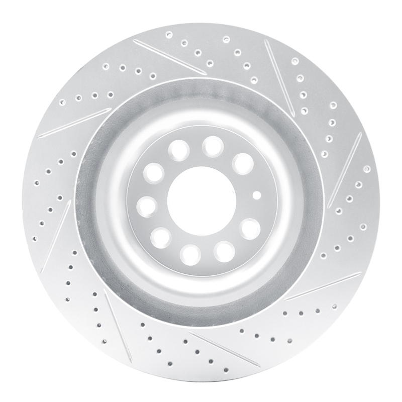 Tesla Model X Brake Rotor (1) - Rear Left - DFC - Drilled & Slotted Geoperformance - `12-`21