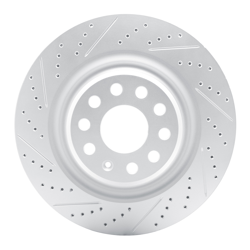 Tesla Model X Brake Rotor (1) - Rear Left - DFC - Drilled & Slotted Geoperformance - `12-`21