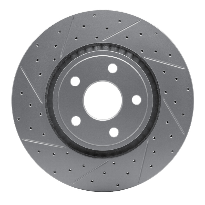 Dodge Durango Brake Rotor (1) - Front Left - DFC - Drilled & Slotted Geoperformance - `11-`25