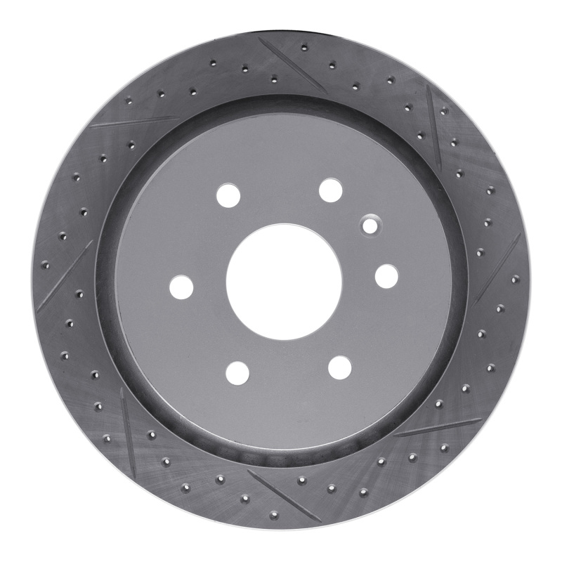 Cadillac XTS Brake Rotor (1) - Rear Right - DFC - Geoperformance Drilled & Slotted - `13-`19
