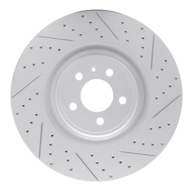 Ford Mustang Brake Rotor (1) - Front Right - DFC - Drilled & Slotted Geoperformance - `13-`14