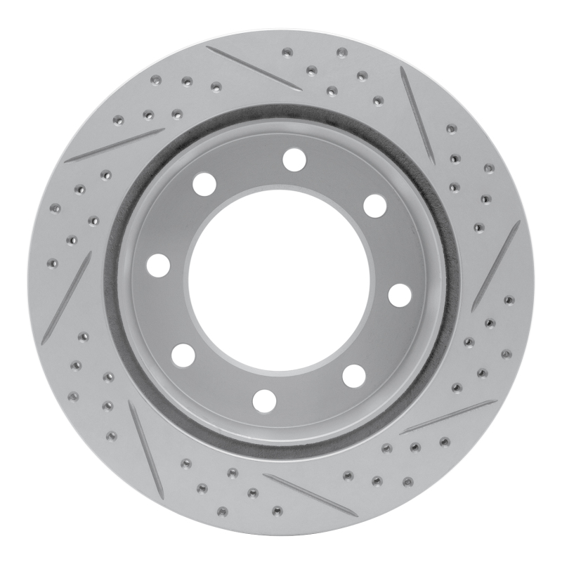 Ford F-250 Super Duty Brake Rotor (1) - Rear Left - DFC - Drilled & Slotted Geoperformance - `99-`05