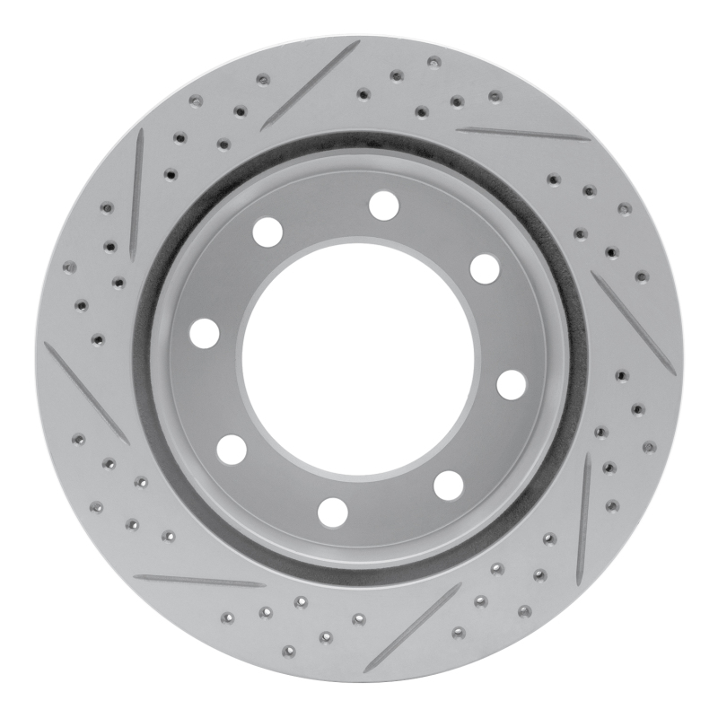 Ford F-350 Super Duty Brake Rotor (1) - Rear Right - DFC - Drilled & Slotted Geoperformance - `99-`05