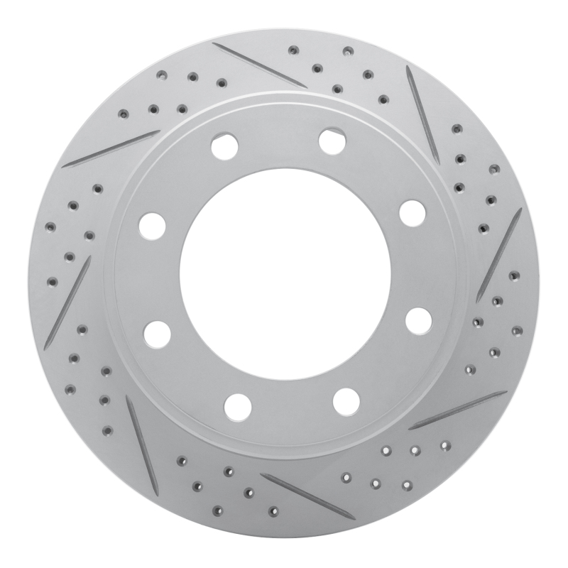 Ford F-350 Super Duty Brake Rotor (1) - Rear Right - DFC - Drilled & Slotted Geoperformance - `99-`05