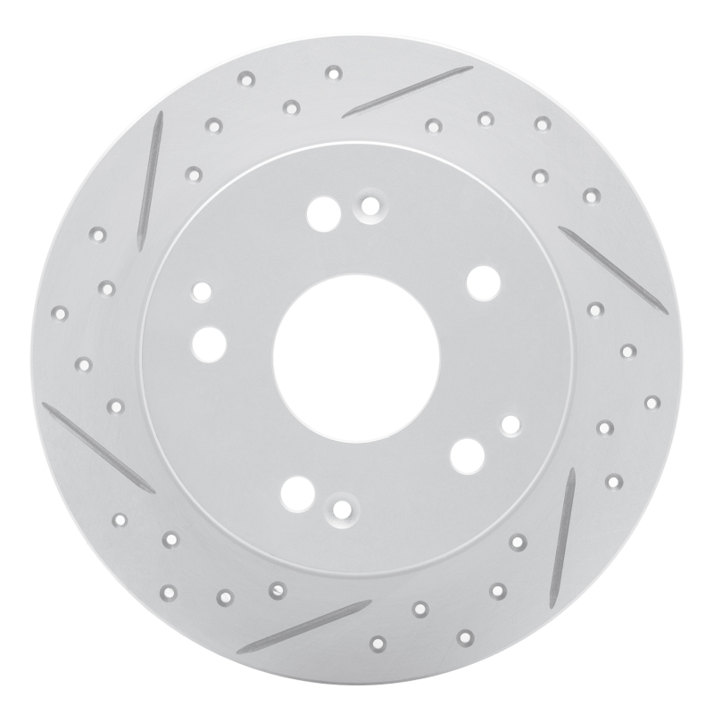 Acura Integra Brake Rotor (1) - Rear Left - DFC - Geoperformance - Drilled & Slotted - `97-`06