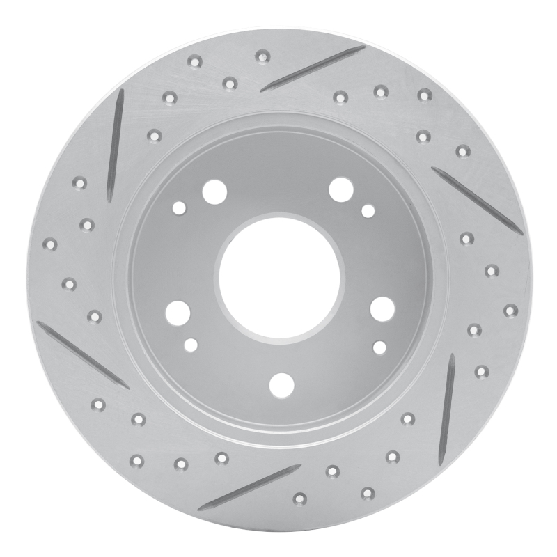 Acura Integra Brake Rotor (1) - Rear Right - DFC - Geoperformance Rotor - Drilled and Slotted - `97-`06