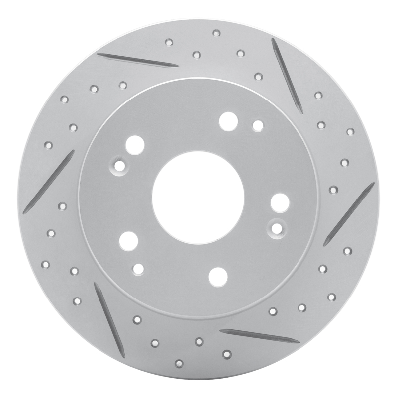 Acura Integra Brake Rotor (1) - Rear Right - DFC - Geoperformance Rotor - Drilled and Slotted - `97-`06