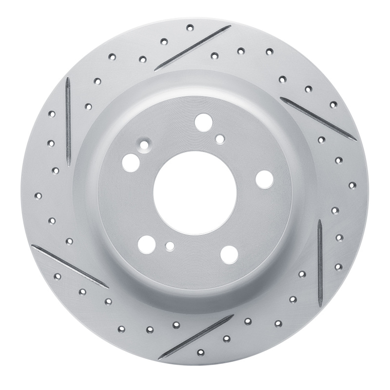 Acura Integra Brake Rotor (1) - Rear Left - DFC - Drilled & Slotted Geoperformance - `17-`26