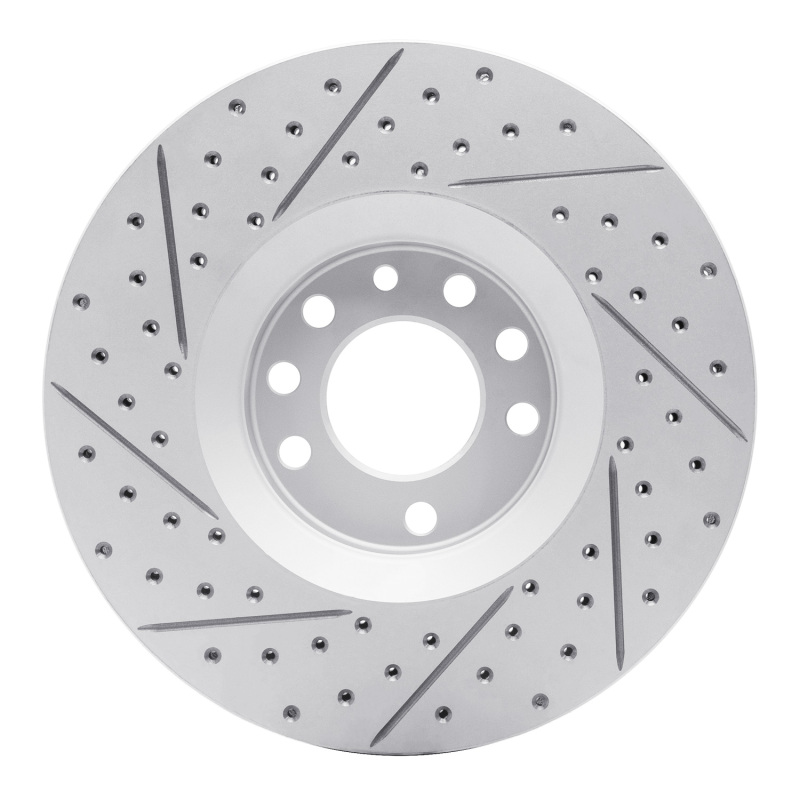 Cadillac Bls Brake Rotor (1) - Front Right - DFC - Drilled & Slotted Geoperformance - `03-`11