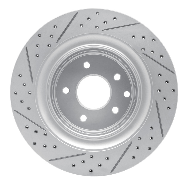 Infiniti Q60 Brake Rotor (1) - Rear Right - DFC - Geoperformance Drilled & Slotted - `07-`15