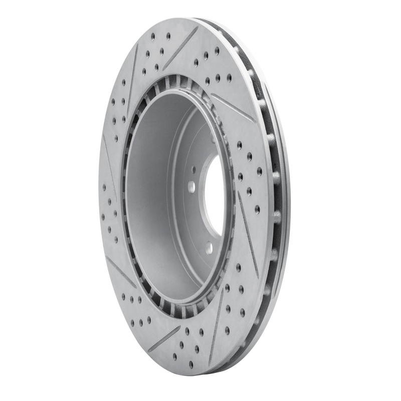 Mitsubishi Lancer Brake Rotor (1) - Rear Right - DFC - Geoperf Drilled & Slotted - `08-`15