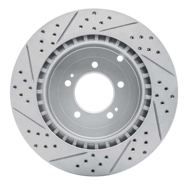 Mitsubishi Lancer Brake Rotor (1) - Rear Right - DFC - Geoperf Drilled & Slotted - `08-`15