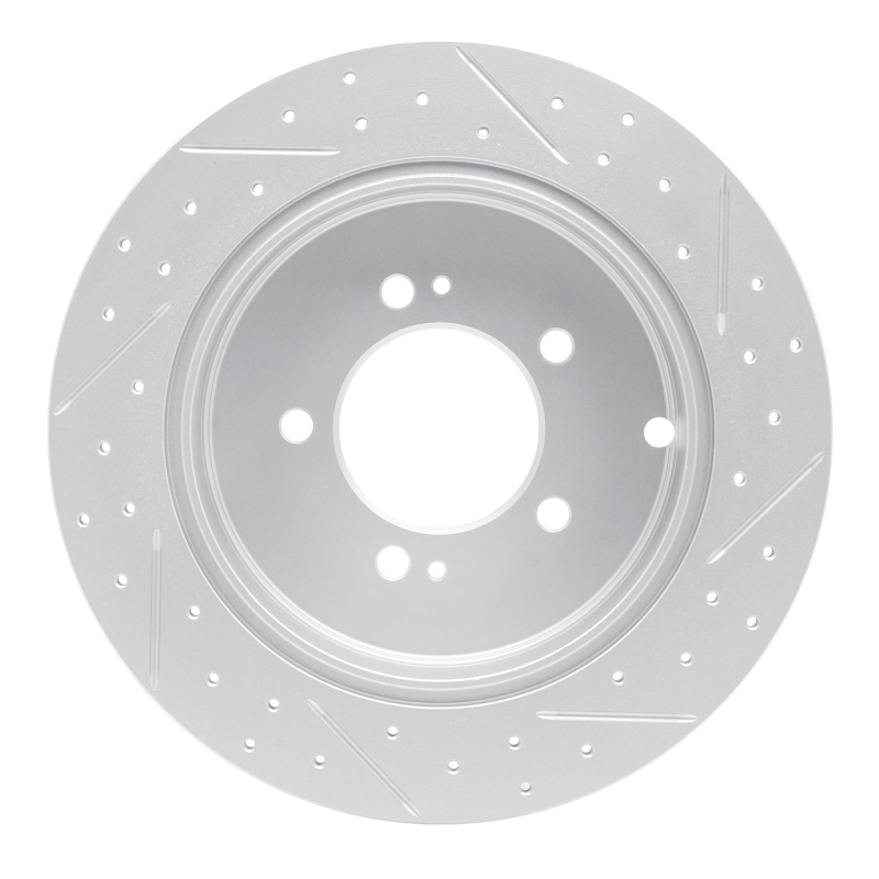 Mitsubishi Lancer Brake Rotor (1) - Rear Left - DFC - Drilled & Slotted Geoperformance - `07-`15