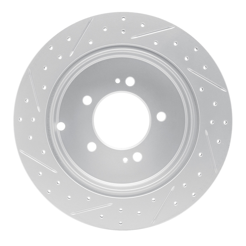 Mitsubishi Lancer Brake Rotor (1) - Rear Right - DFC - Drilled & Slotted Geoperformance - `07-`15
