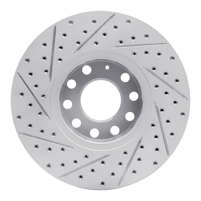 Audi A4 Brake Rotor (1) - Front Right - DFC - Drilled & Slotted Geoperformance - `92-`08