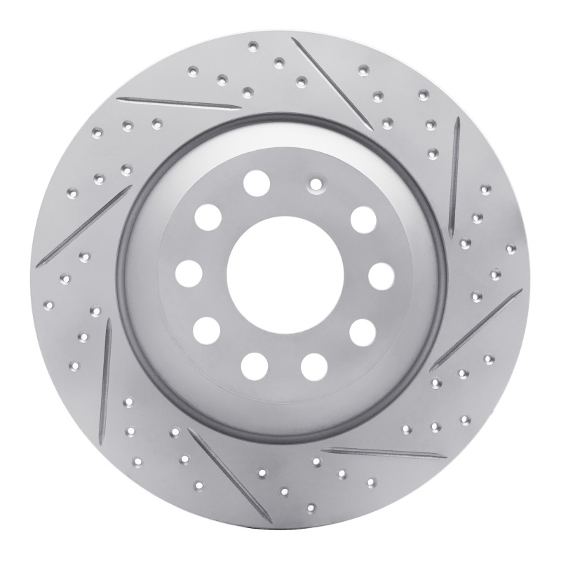 Audi A6 Quattro Brake Rotor (1) - Rear Right - DFC - Drilled & Slotted Geoperformance - `05-`11