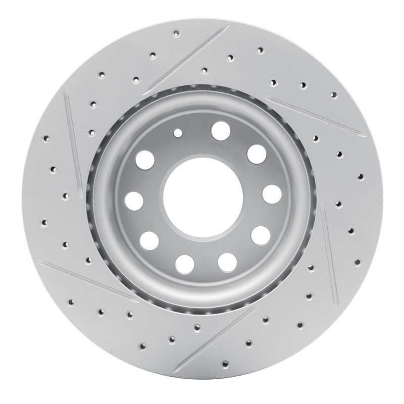 Volkswagen Jetta Brake Rotor (1) - Front Right - DFC - Geoperformance Drilled & Slotted - `05-`15