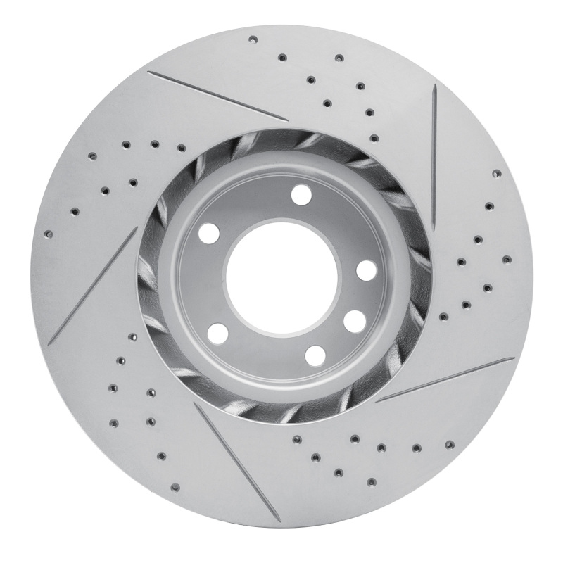 Porsche Cayenne Brake Rotor (1) - Right Front - DFC - Drilled & Slotted Geoperformance - `11-`18