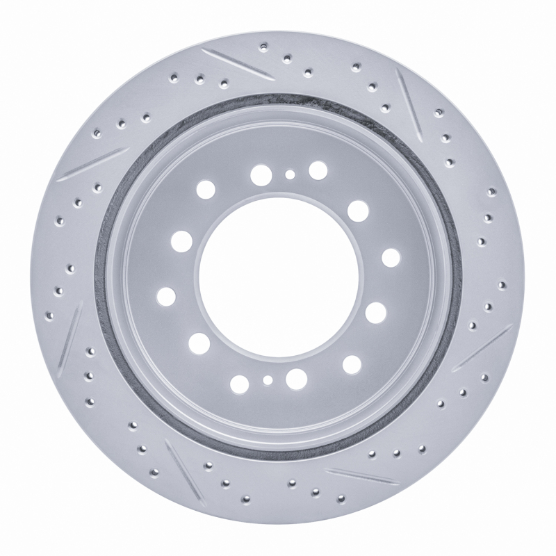 Lexus GX460 Brake Rotor (1) - Rear Left - DFC - Drilled & Slotted Geoperformance - `10-`24