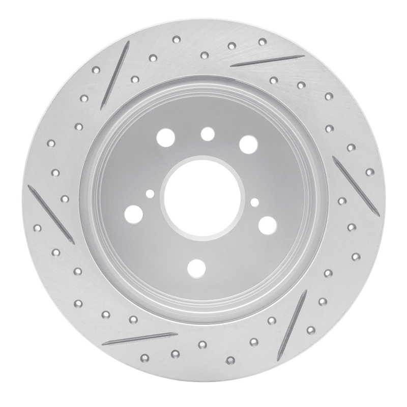 Toyota Camry Brake Rotor (1) - Rear Right - DFC - Drilled & Slotted Geoperformance - `18-`24
