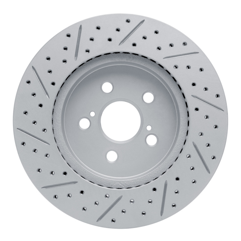 Toyota Corolla Brake Rotor (1) - Front Right - DFC - Drilled & Slotted Geoperformance - `19-`26