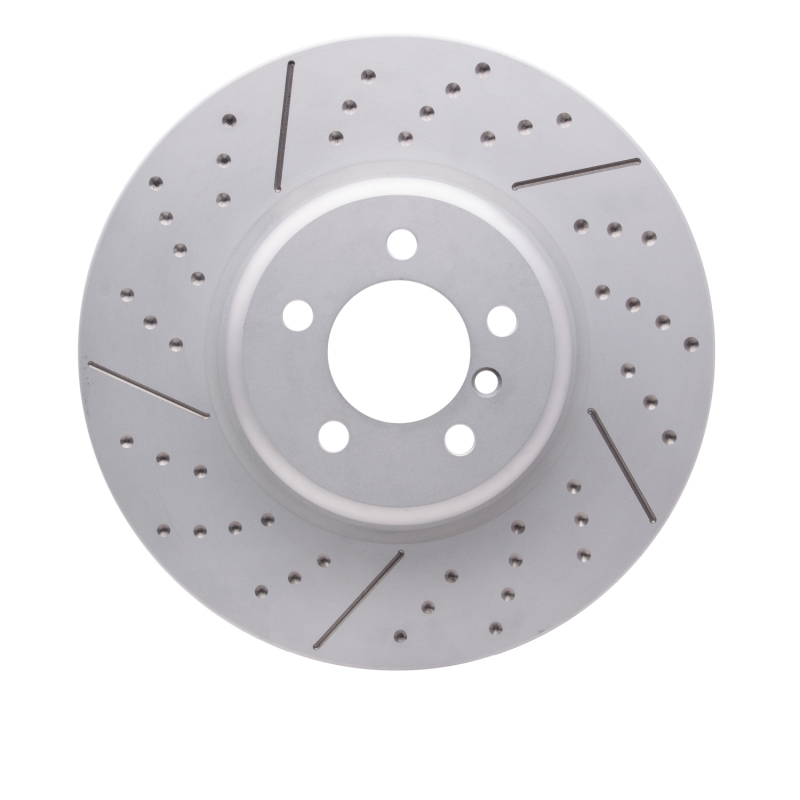 BMW ActiveHybrid 3 Brake Rotor (1) - Front - DFC - Hi-Carbon Alloy Geomet Coated - Dimpled and Slotted - `13-`20