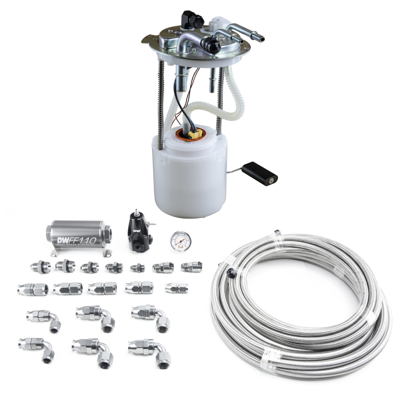 Cadillac Escalade Fuel Pump - DeatschWerks - DW400 Pump Module + Return SS PTFE Plumbing Kit - `05-`19 Cadillac Escalade Fuel Pump - DeatschWerks - DW400 Pump Module + Return SS PTFE Plumbing Kit - `05-`19