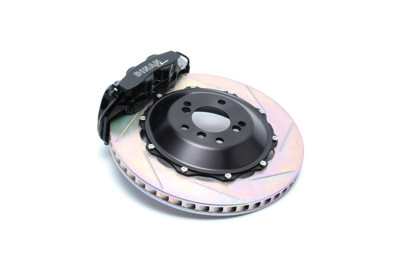 BMW 325i Front Brake Kit - Dinan - Slotted Rotors + 6-Piston Calipers - Black - 2006