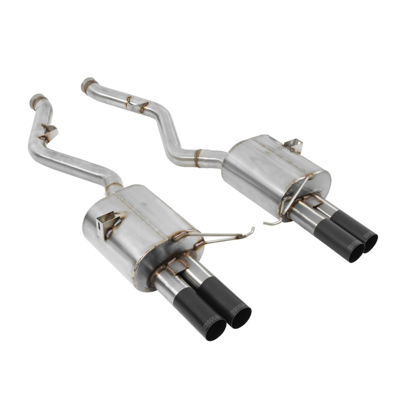 BMW M3 Performance Exhaust - Rear - Dinan - Axleback, Freeflow, Helmholtz Chamber, Polished, Black Tips - Black - `08-`13