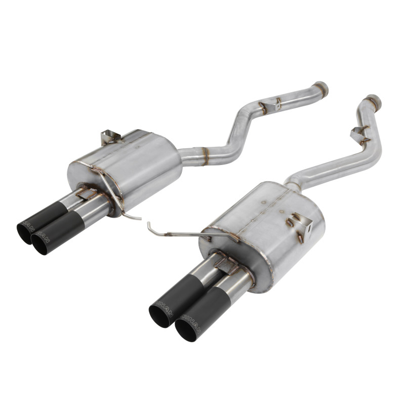 BMW M3 Performance Exhaust - Rear - Dinan - Axleback, Freeflow, Helmholtz Chamber, Polished, Black Tips - Black - `08-`13