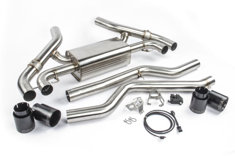 BMW M340i Performance Exhaust - Dinan - Axleback, Quad Tips, T304 Stainless Steel, Black Ceramic Coated - Black - `20-`26