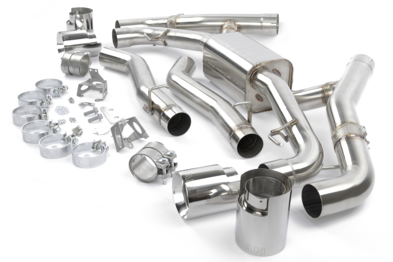 BMW X6 M Competition Performance Exhaust - Dinan - Axleback, Freeflow, Valved, Stainless Steel - Polished Tips - Polished - `20-`26